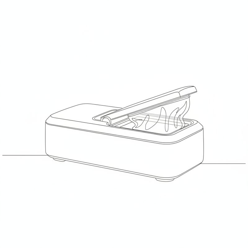Ilustracja: pakowarka próżniowa na blacie z workiem w środku