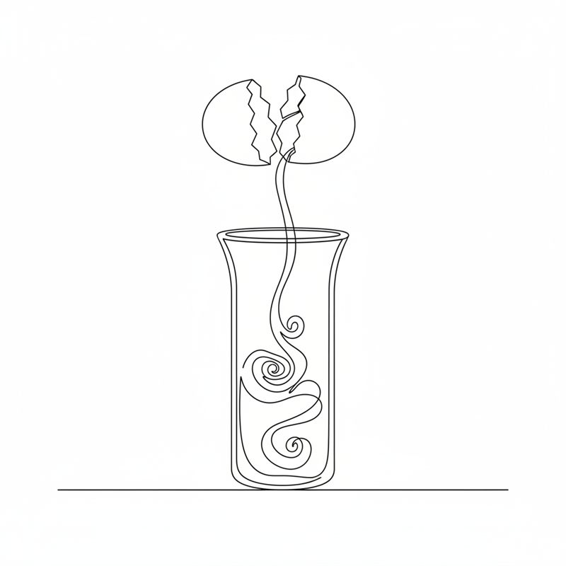 Ilustracja: jajko wbijane do wysokiego naczynia blendera